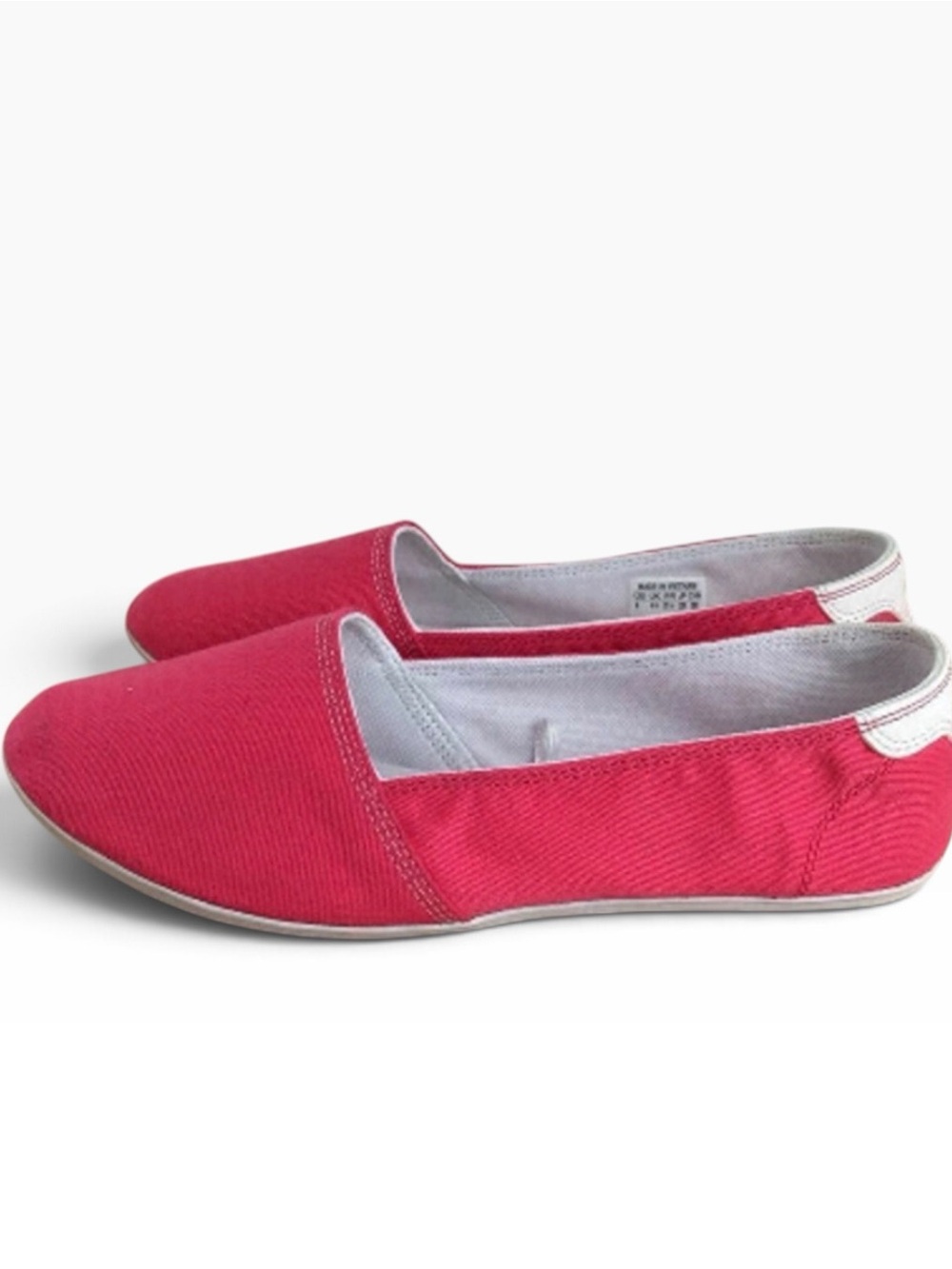ADIDAS cute little ballerina shoes lightweight round toe white sole red/orange 6